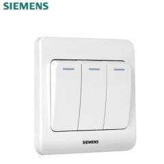 西门子（SIEMENS） 远景系列雅白色三开单控带荧光型墙壁开关5TA0118-1CC1