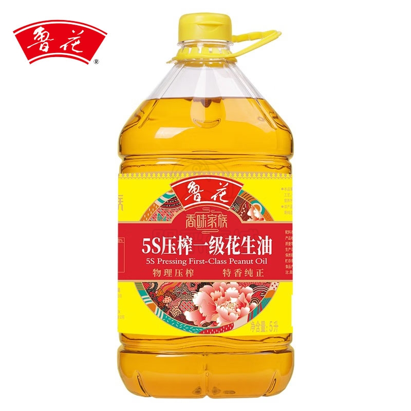 鲁花 食用油 香味家族 5S压榨一级花生油5L